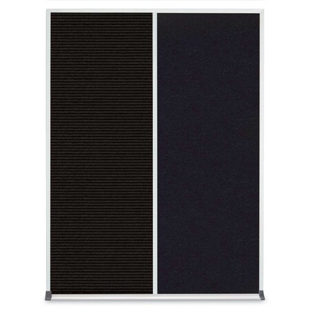 United Visual Products Double Door Radius Plus Corkboard, 48"X UV8003PLUS-GOLD-BLACK